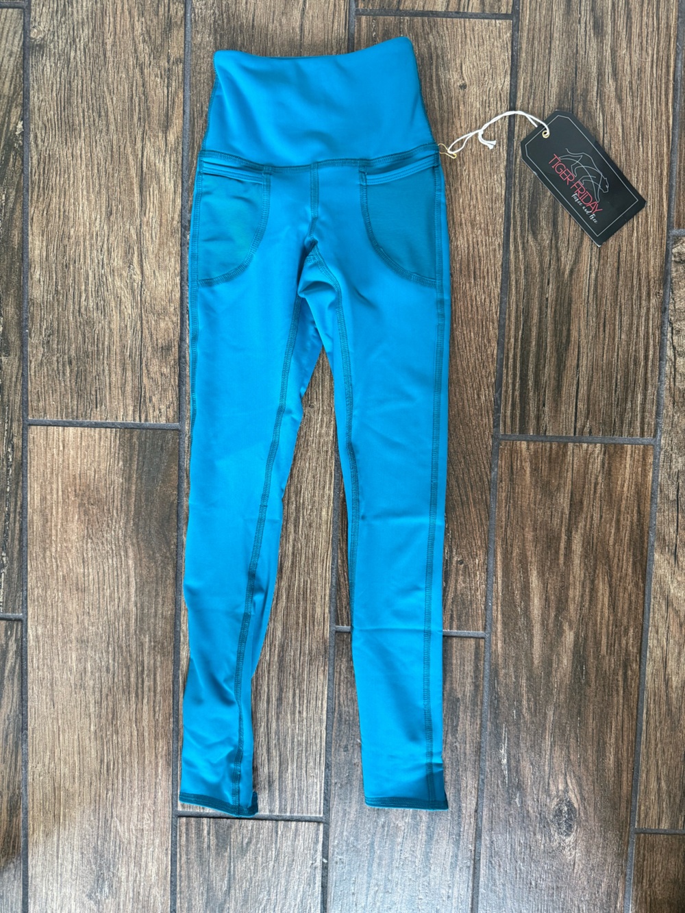 Tiger Friday Teal High Rise Dance Leggings Child Small 5/6 NWT